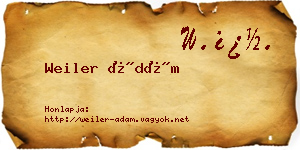 Weiler Ádám névjegykártya