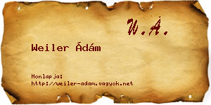 Weiler Ádám névjegykártya